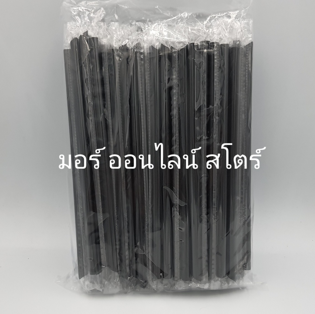 หลอดตรง ปลายแหลม หุ้มเดี่ยว 8mm 100เส้น สีดำ เรนโบว์สตาร์/แมว