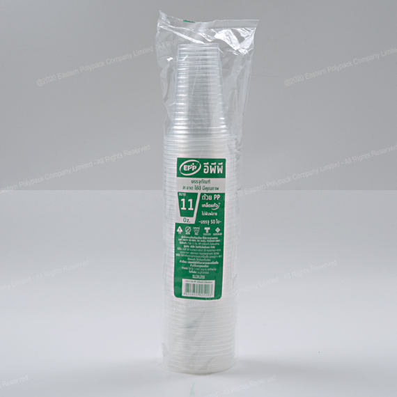 11oz 85mm เกล็ดแก้ว ไม่พิมพ์ 50ใบ (EPP)