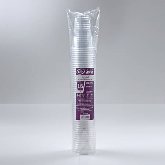 แก้วเรียบใสGPPS 16oz 95mm เรียบใส 50ใบ (EPP)