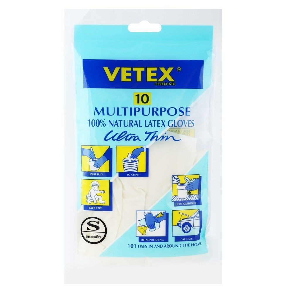 VETEX ถุงมือยาง 10ชิ้น #L