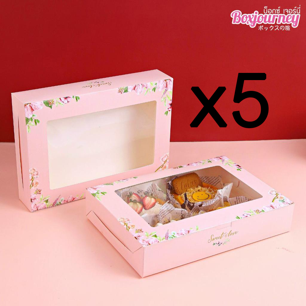 [ แพ็ค5 ] Boxjourney กล่องทรงแบน ลายสวีท พีโอนี 20x28.5x5.5ซม. 0111034