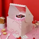 กล่องเค้ก 2ปอนด์ ทรงสูง 19ซม. ลาย Blooming bow 0102119