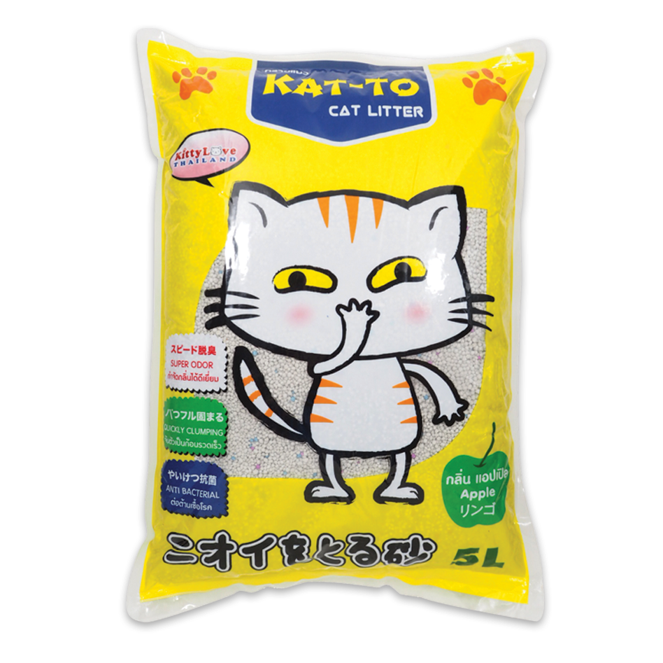 KAT-TO ทรายแมว แอปเปิ้ล 5ลิตร (เหลือง)