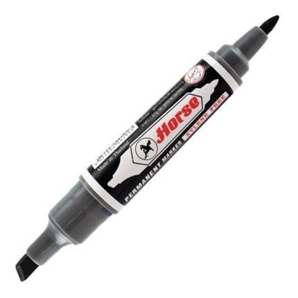 [8851552201023] ตราม้า ปากกาเคมี2หัว สีดำ