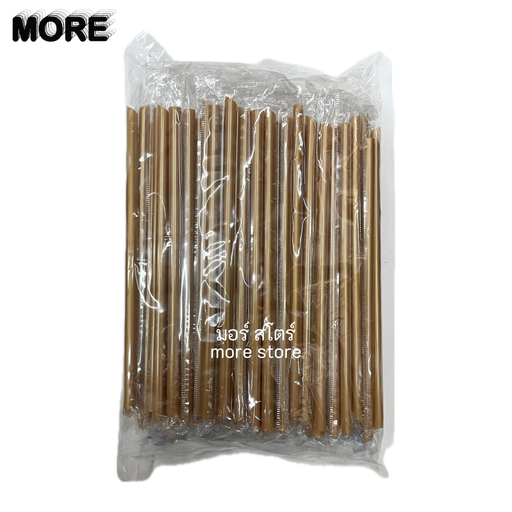 [8858802866605 / 8857125993111] หลอดตรง ปลายแหลม หุ้มเดี่ยว 8mm 100เส้น สีทอง